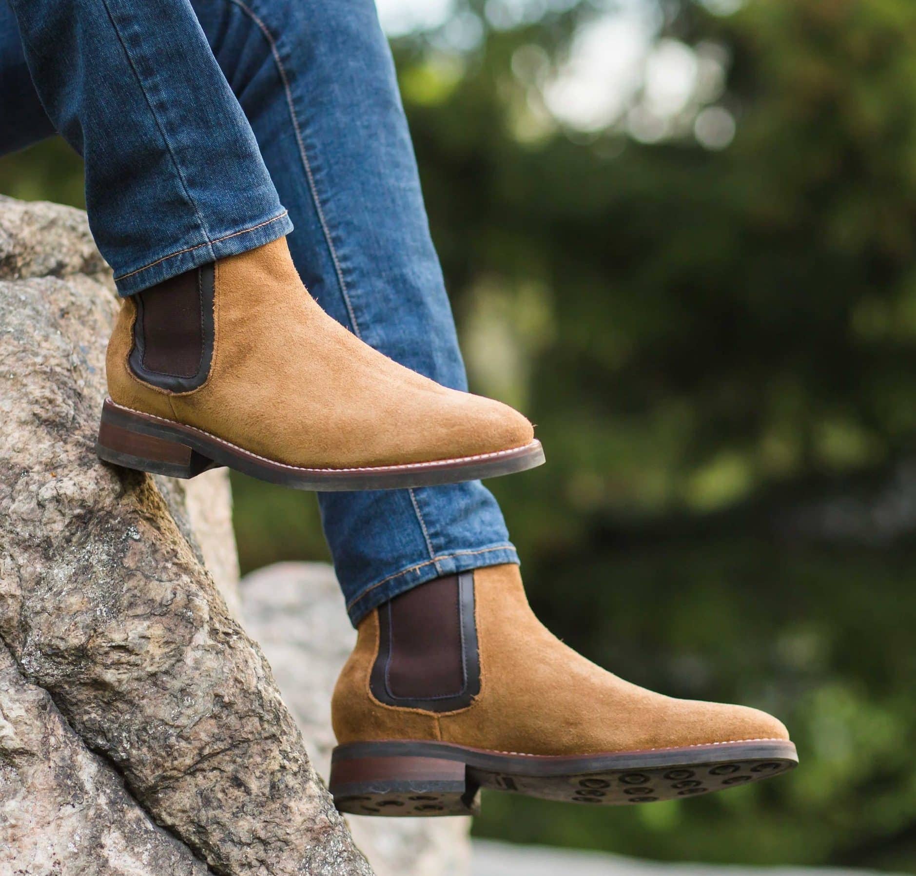 men's spring fashion suede chelsea boots