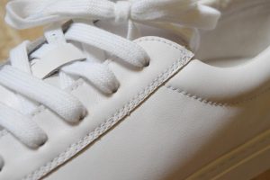 kent wang handgrade sneaker leather stitching closeup