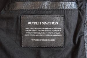 inside tag of the Beckett Simonon Atlas Jacket