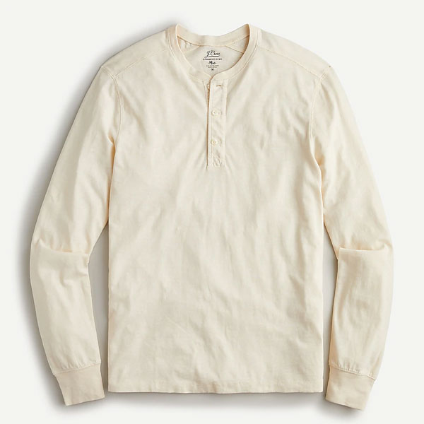 off white colored henley shirt