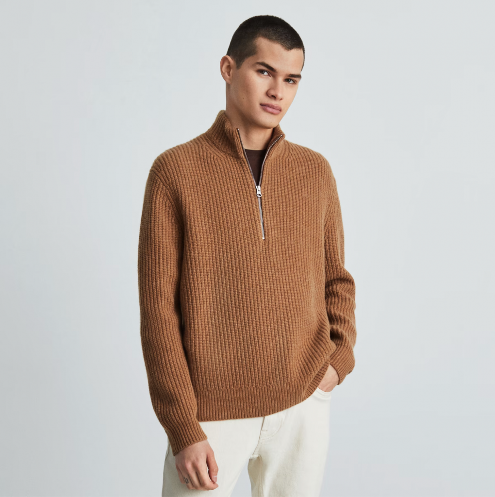 Everlane The Felted Merino Wool Half-Zip Men's Sweater