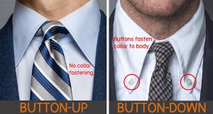 difference between button down and button up shier