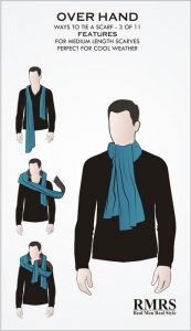 overhand scarf knot infographic