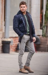 zac efron jean jacket outfit