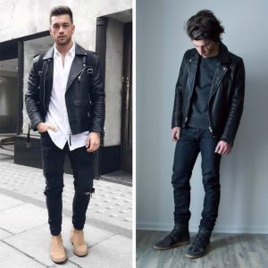 leather jacket outfits for men