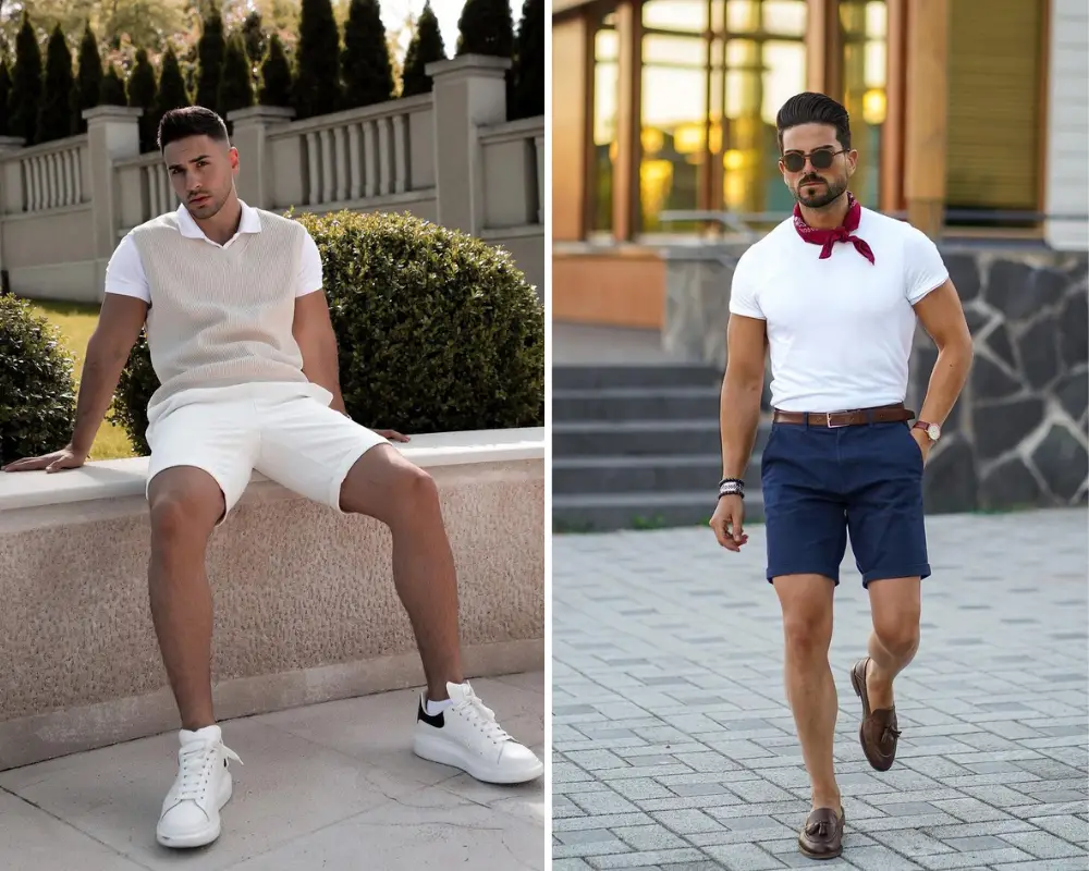 Men's Chino Shorts Summer Outfits 